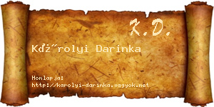 Károlyi Darinka névjegykártya